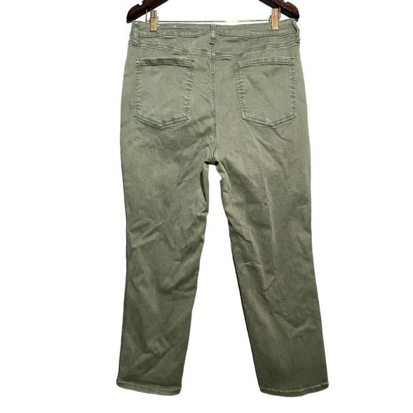 Chico Define Me Denim Pants Straight Ankle Chino Khaki Women Size 14R 2.5R Green - Picture 2 of 12